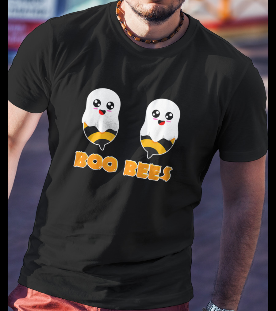 BOO BEES Couples Halloween Ghost Bee Pun T-Shirt