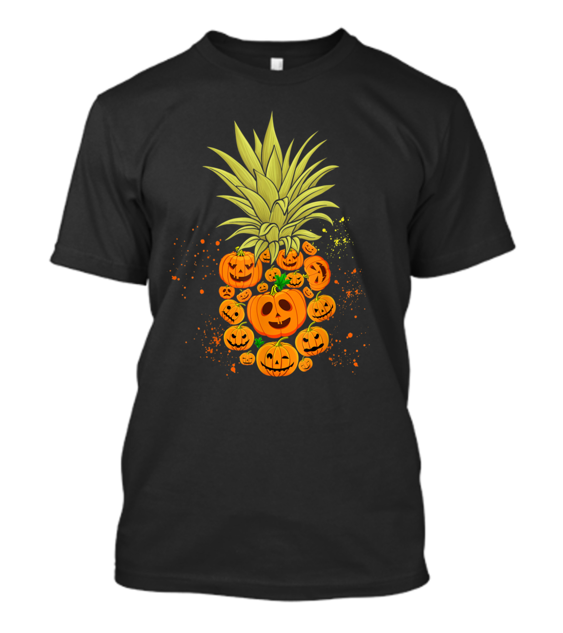 Pineapple Made Of Halloween Pumpkins Faces T-Shirt