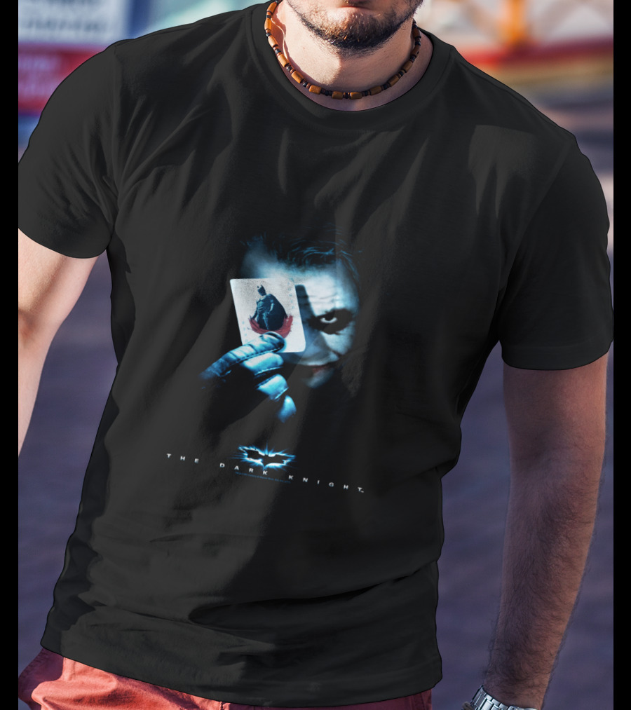 The Dark Knight Joker Batman Card Iconic Movie Villain Image T-Shirt