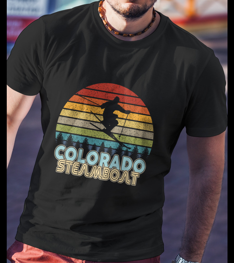 Colorado Steamboat Vintage Skiing Winter Skier T-Shirt