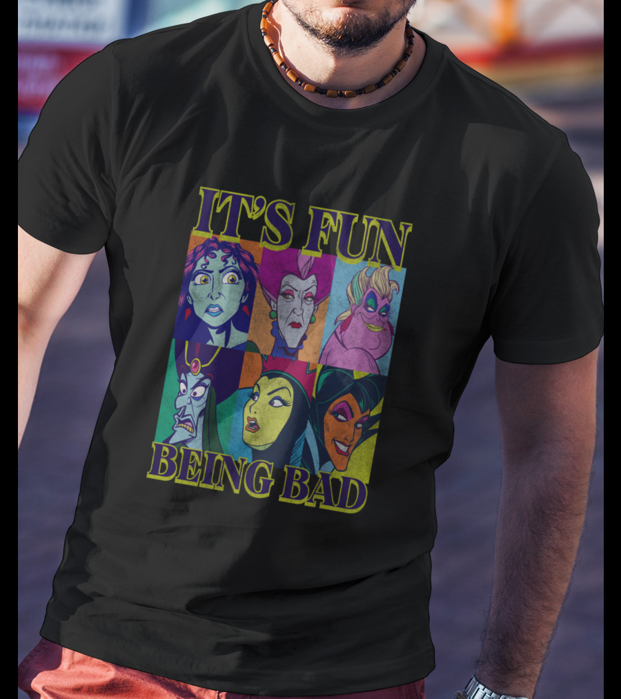 It's Fun Being Bad Disney Villains Panels Classic Characters T-Shirt