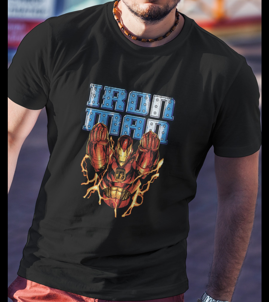 Iron Man Marvel Avengers In Flight Iconic Comic T-Shirt