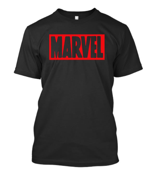 Marvel Brick Logo Red And Black T-Shirt