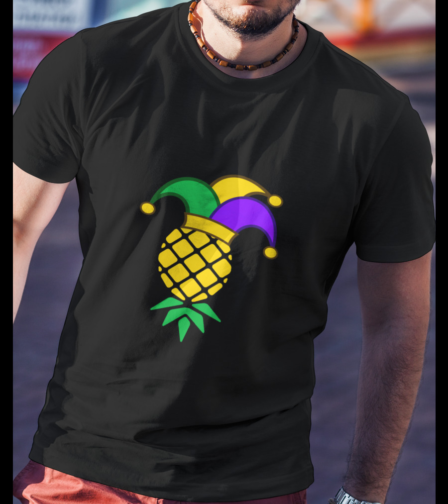 Upside Down Pineapple Jester Hat Mardi Gras T-Shirt