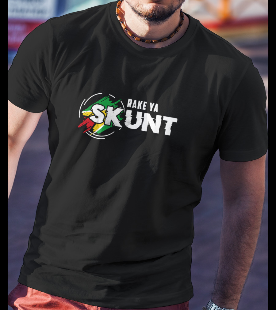 Rake Ya Skunt Guyanese Flag Colors T-Shirt