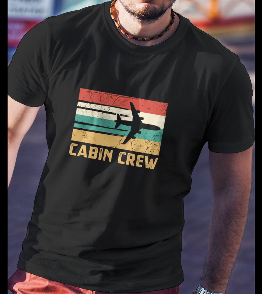 Cabin Crew Retro Airplane T-Shirt