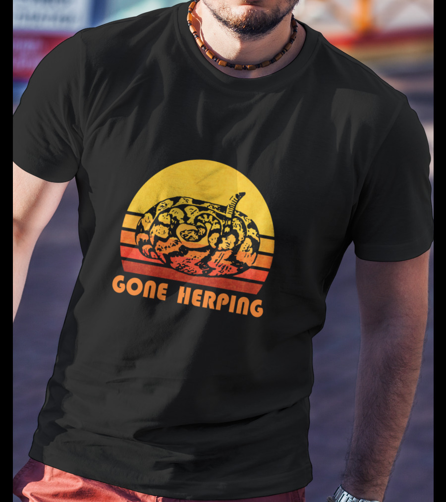 Gone Herping Retro Snake Reptile Animal Amateur T-Shirt