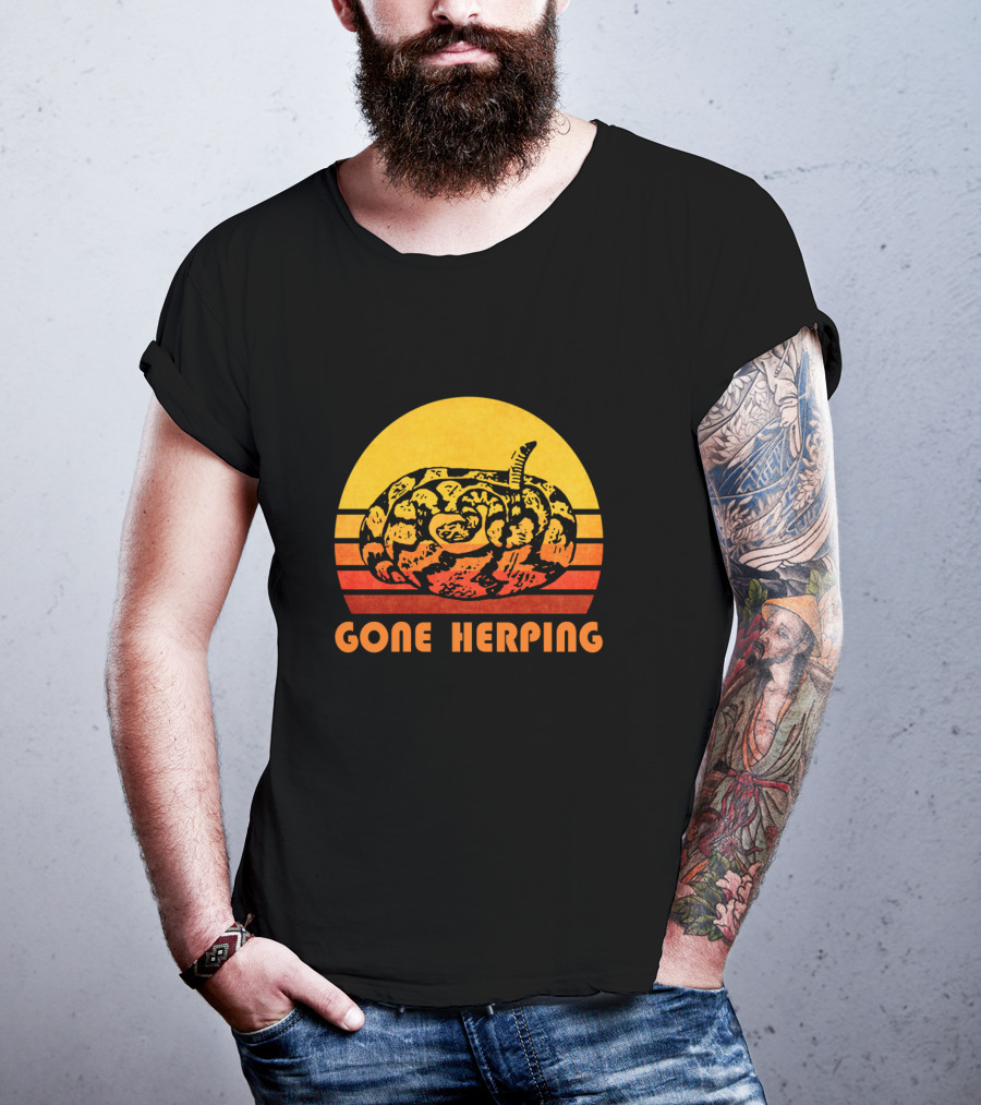 Gone Herping Retro Snake Reptile Animal Amateur T-Shirt