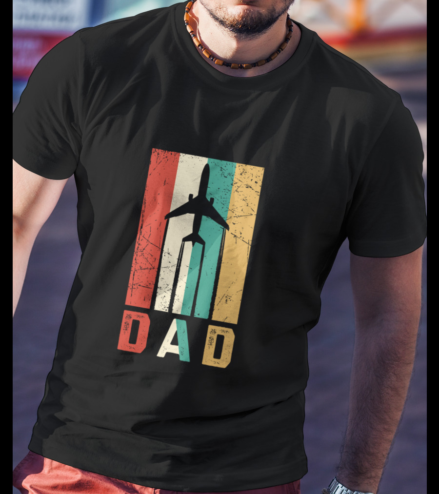 Dad Retro Airplane Vintage Aviation Pilot T-Shirt
