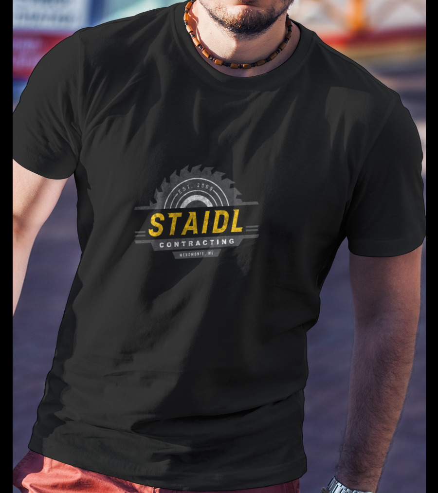 STAIDL Contracting Est. 2000 Menomonie WI Saw Blade T-Shirt