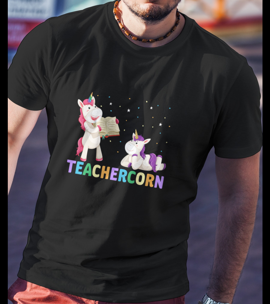 TEACHERCORN Magical Unicorn Teacher Appreciation Stars Book T-Shirt