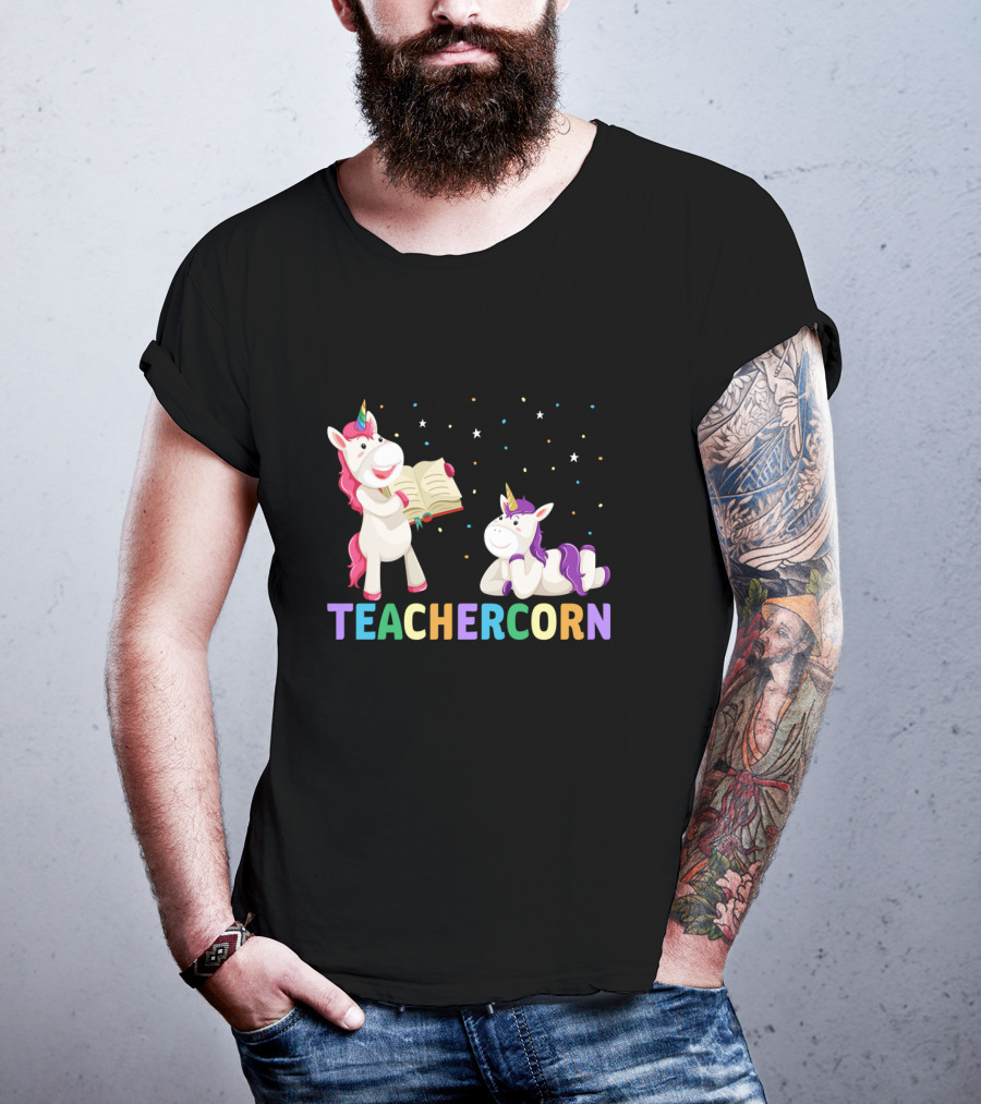 TEACHERCORN Magical Unicorn Teacher Appreciation Stars Book T-Shirt