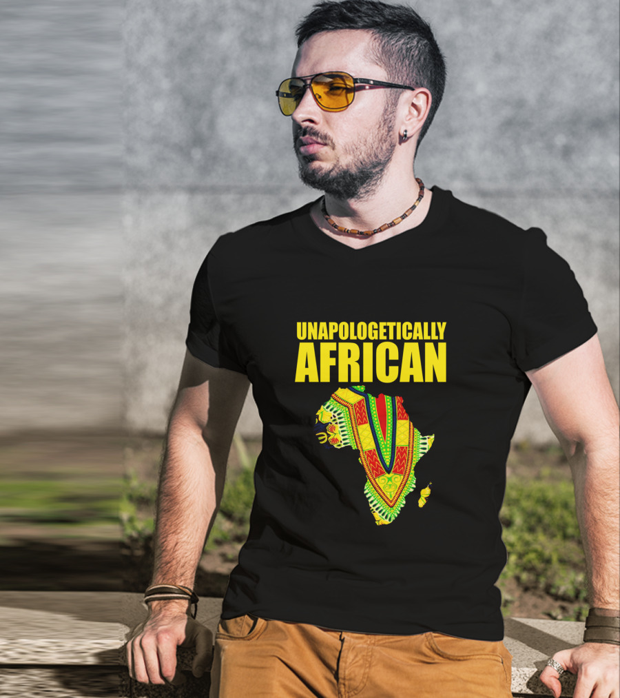 Unapologetically African Melanin Pride Kente Map T-Shirt