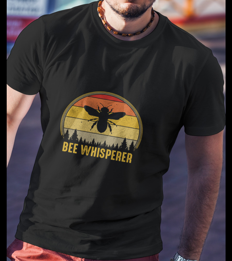 Bee Whisperer Vintage Sunset Silhouette Beekeeper T-Shirt