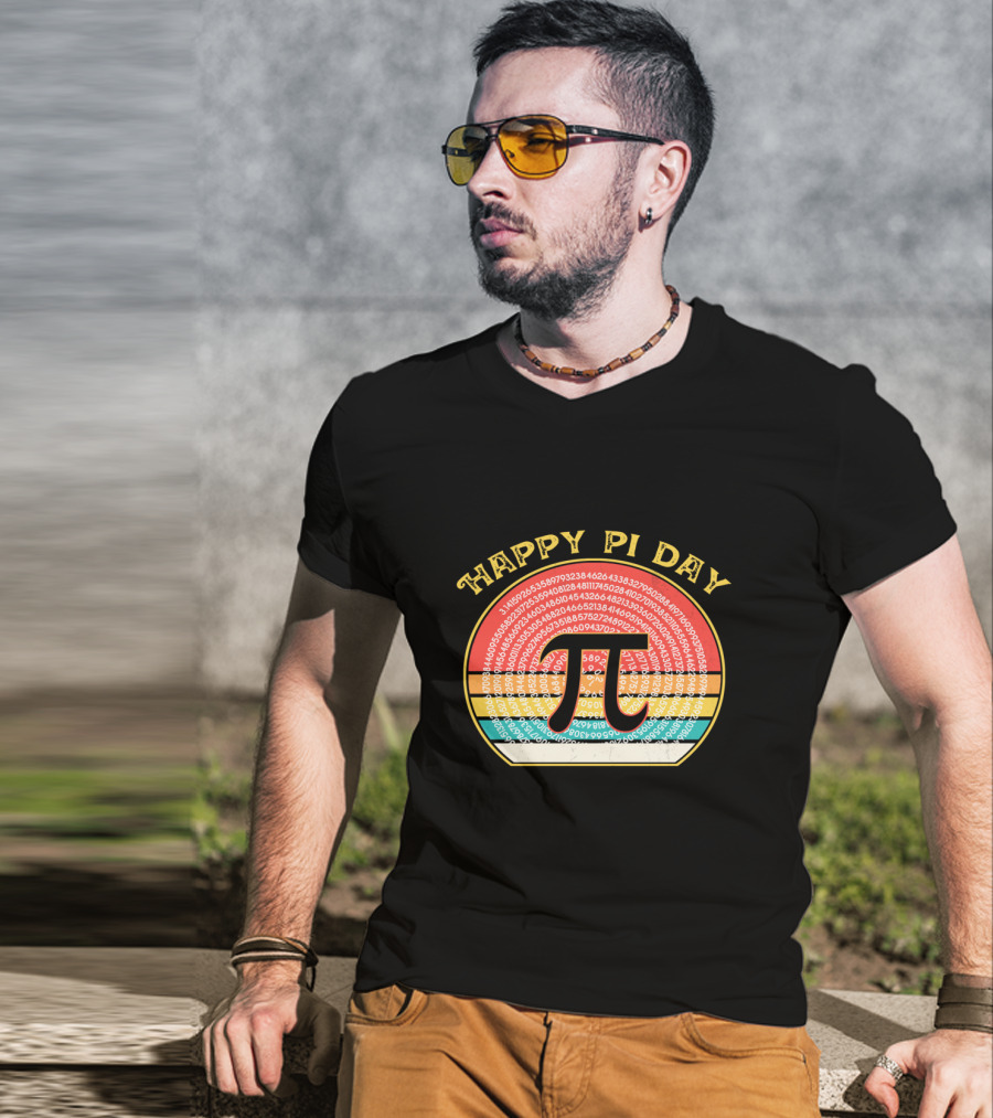 Happy Pi Day Vintage Retro Numbers Pi T-Shirt