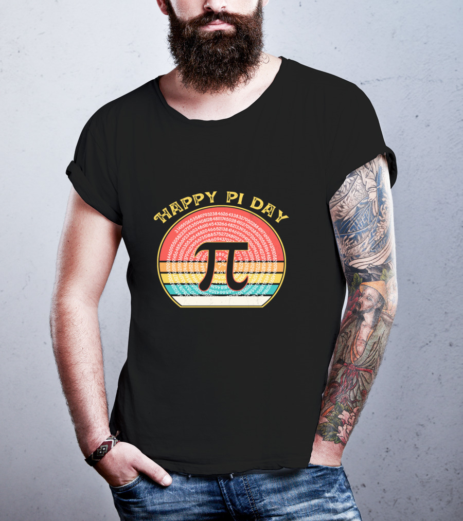 Happy Pi Day Vintage Retro Numbers Pi T-Shirt