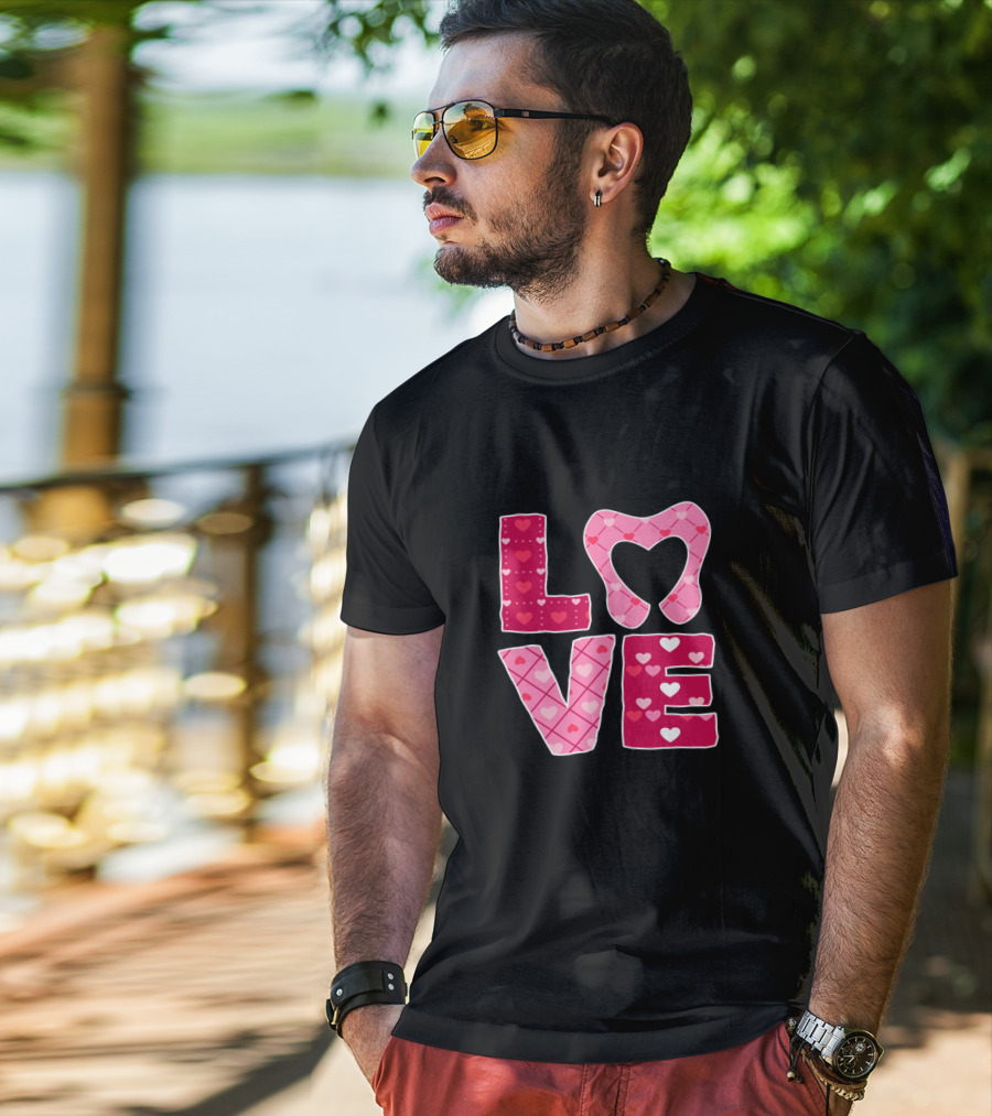 LOVE Tooth Heart Dentistry Dentist Valentine T-Shirt