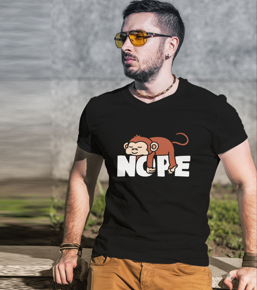 Nope Napping Monkey Funny Lazy Monkeys Lover T-Shirt