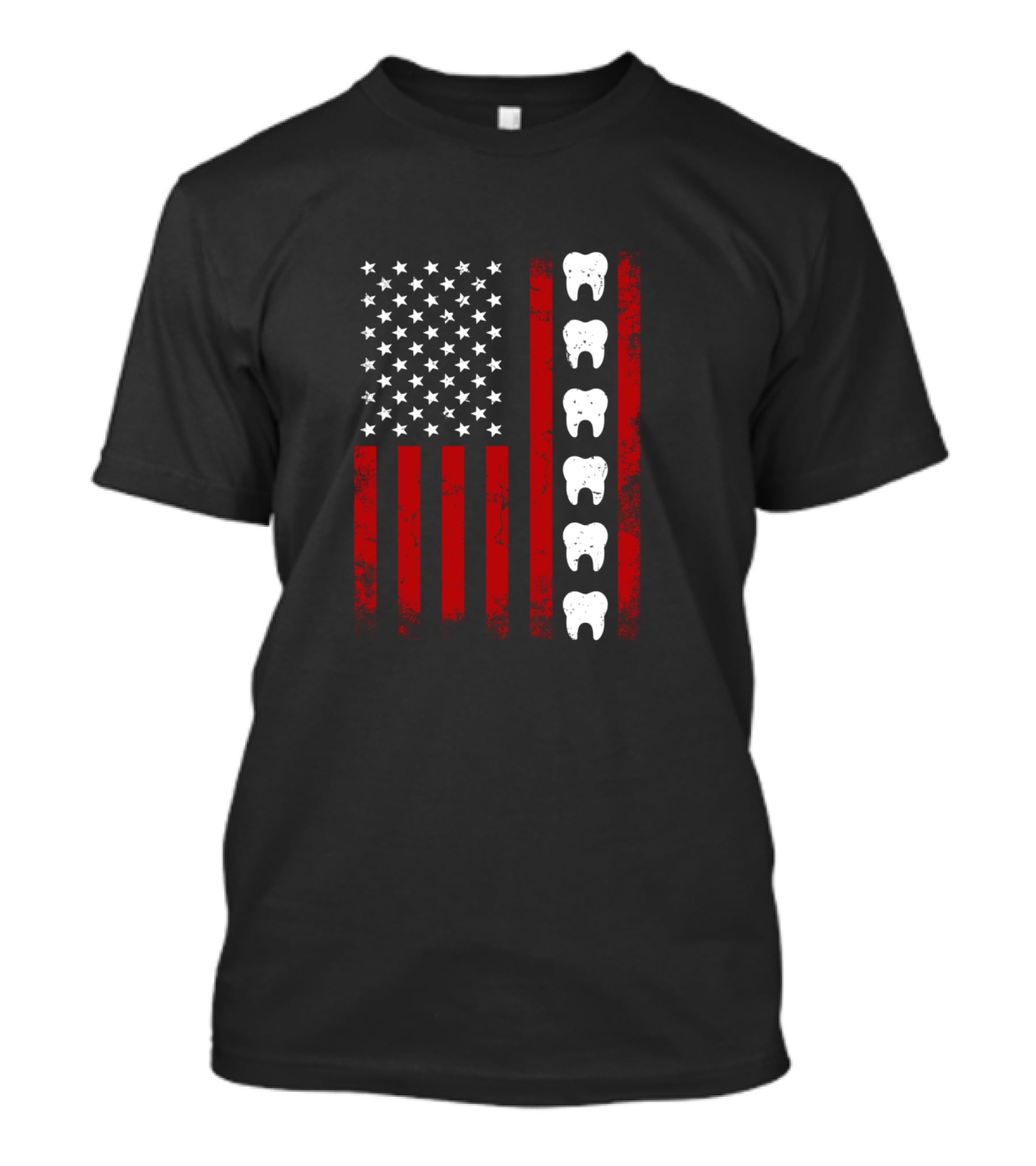 USA Tooth American Flag Patriotic Dentist Dad T-Shirt