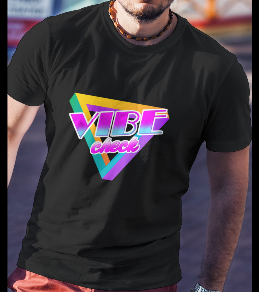 Vibe Check Retro Triangle Neon T-Shirt