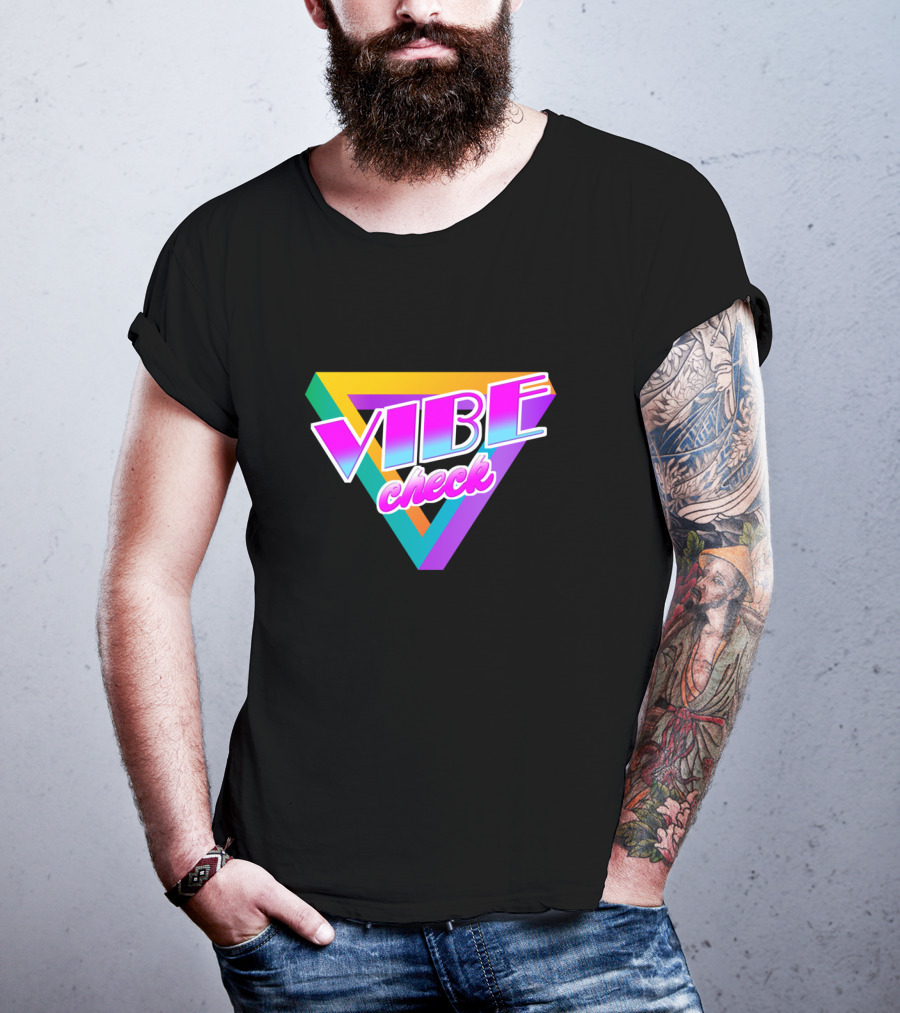 Vibe Check Retro Triangle Neon T-Shirt