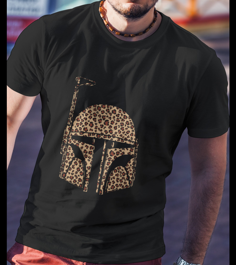 Boba Fett Helmet Cheetah Print T-Shirt