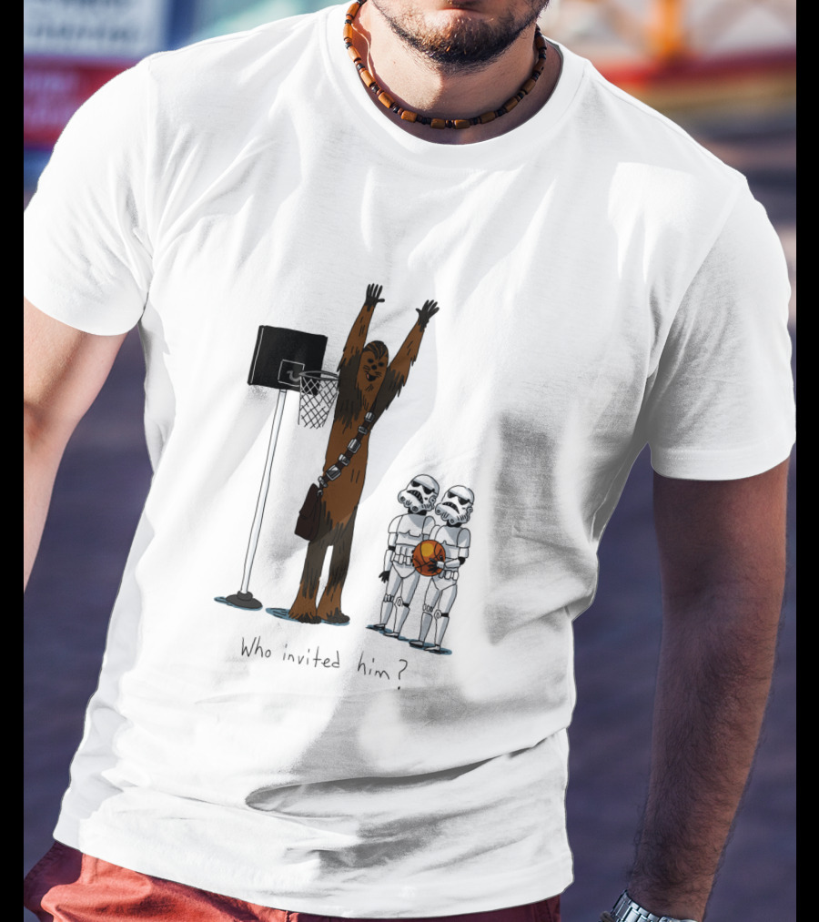 Chewbacca Playing Basketball With Stormtroopers Who Invited Him T-Shirt