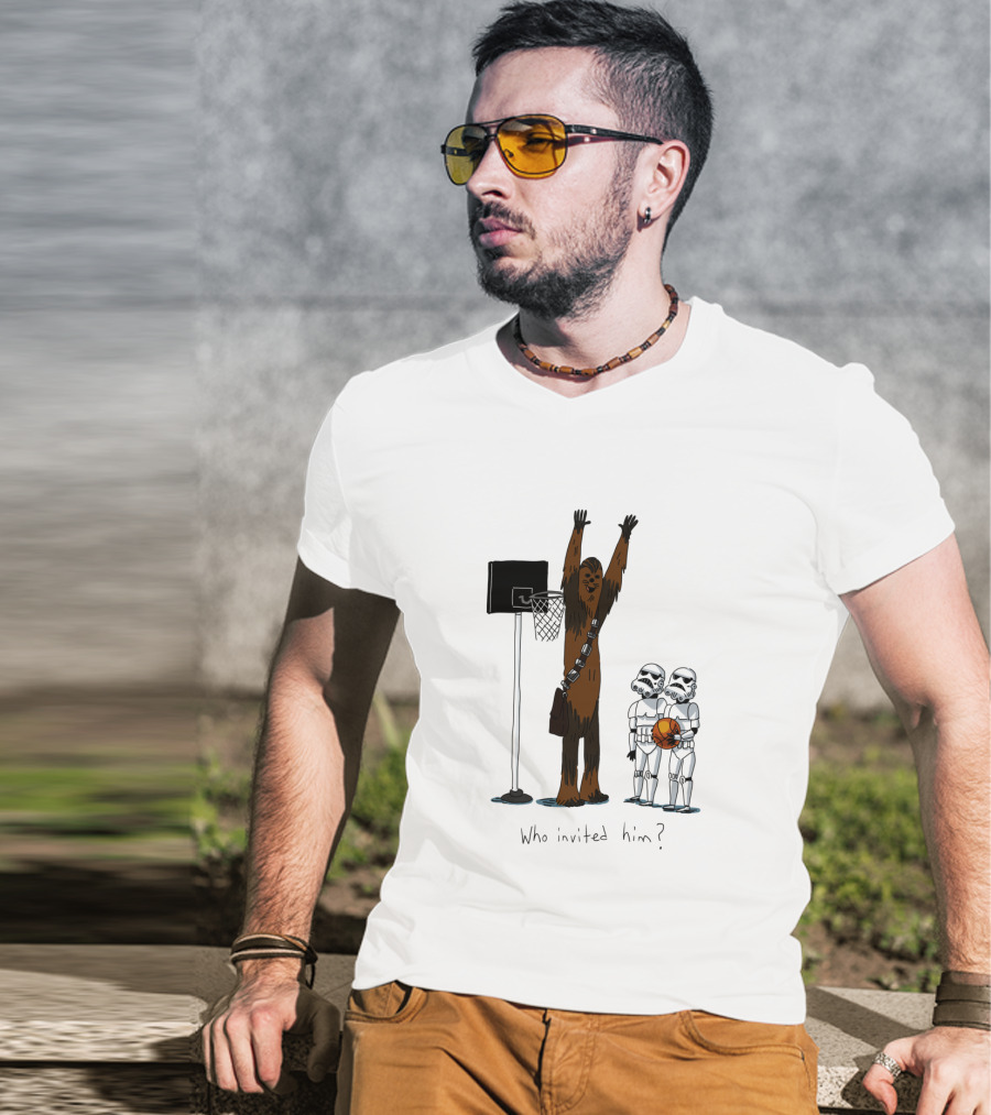 Chewbacca Playing Basketball With Stormtroopers Who Invited Him T-Shirt