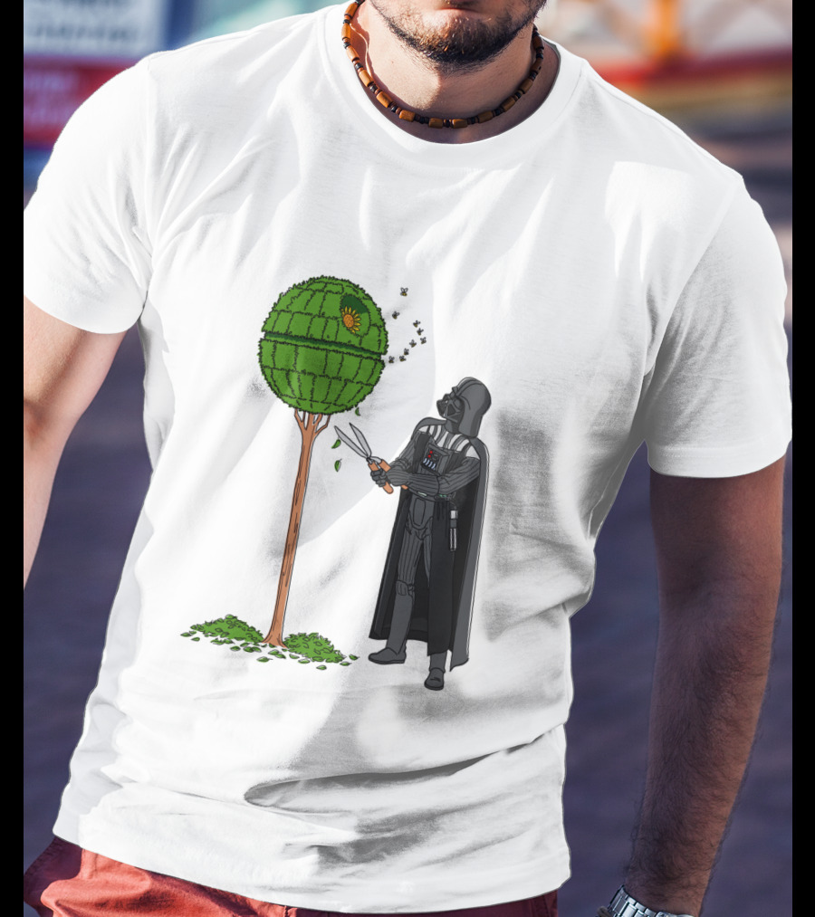 Darth Vader Pruning Death Star Topiary With Hedge Clippers T-Shirt