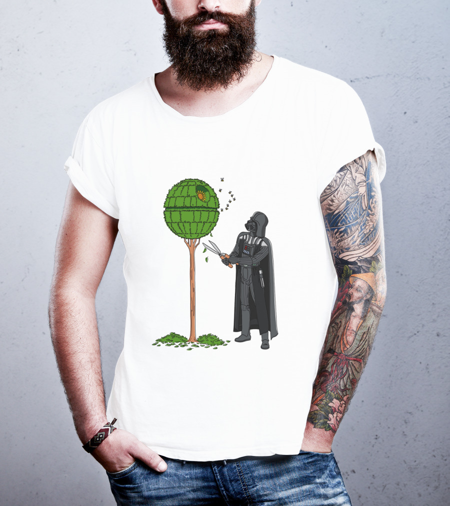Darth Vader Pruning Death Star Topiary With Hedge Clippers T-Shirt