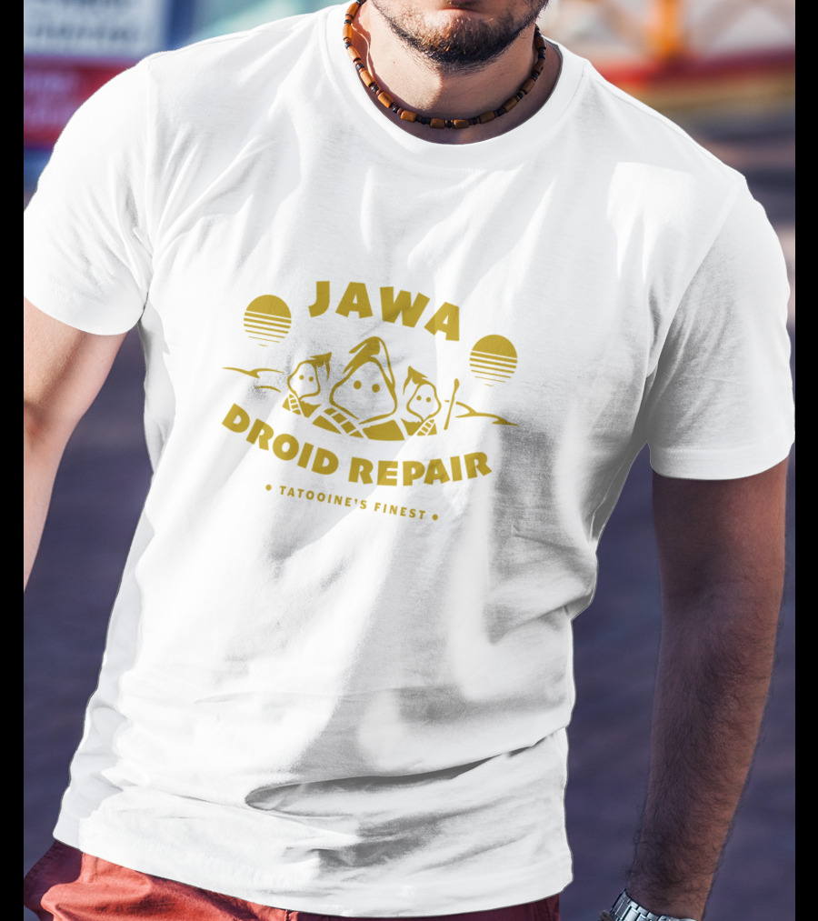 Jawa Droid Repair Tatooine's Finest Star Wars Graphics Suns Desert Icons T-Shirt
