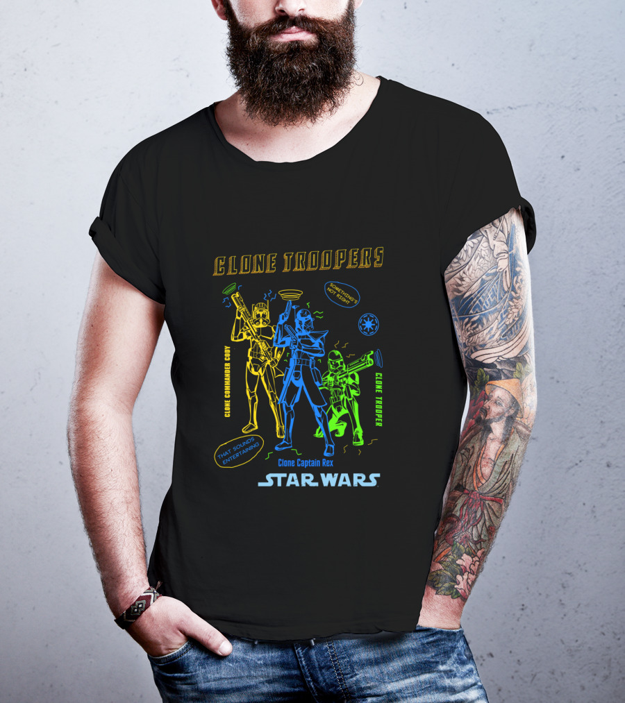 Star Wars Clone Troopers Clone Commander Cody Clone Trooper Clone Captain Rex T-Shirt