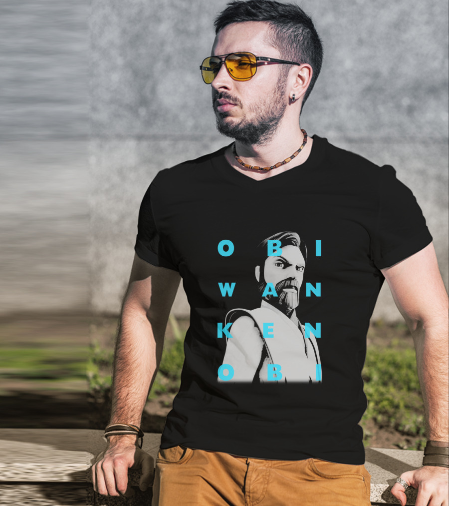 Obi Wan Kenobi Text Overlay The Clone Wars T-Shirt
