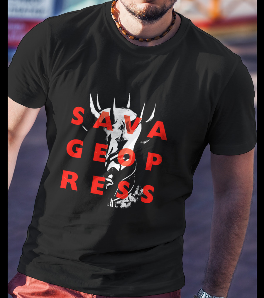 The Clone Wars Savage Opress Bold Red Text Overlay Face T-Shirt