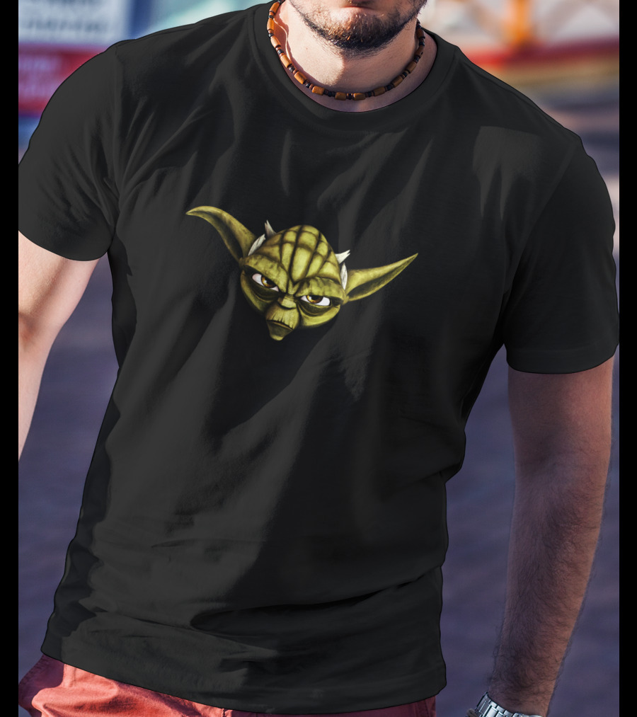 The Clone Wars Yoda Head Face Star Wars T-Shirt