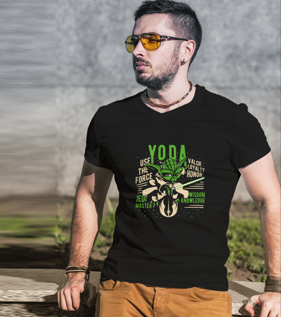 Yoda Jedi Master Use The Force Valor Loyalty Honor Wisdom Knowledge T-Shirt
