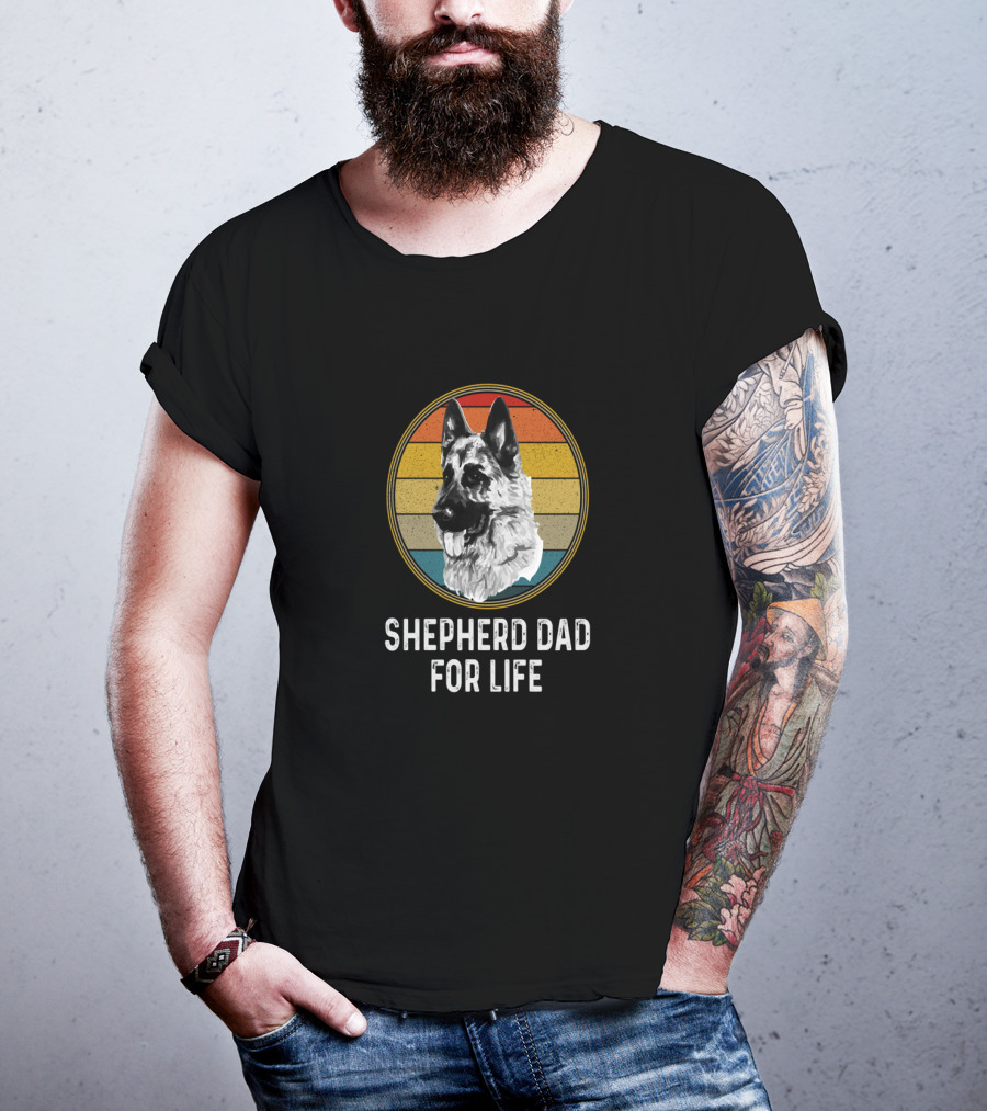 Shepherd Dad For Life German Shepherd Retro T-Shirt