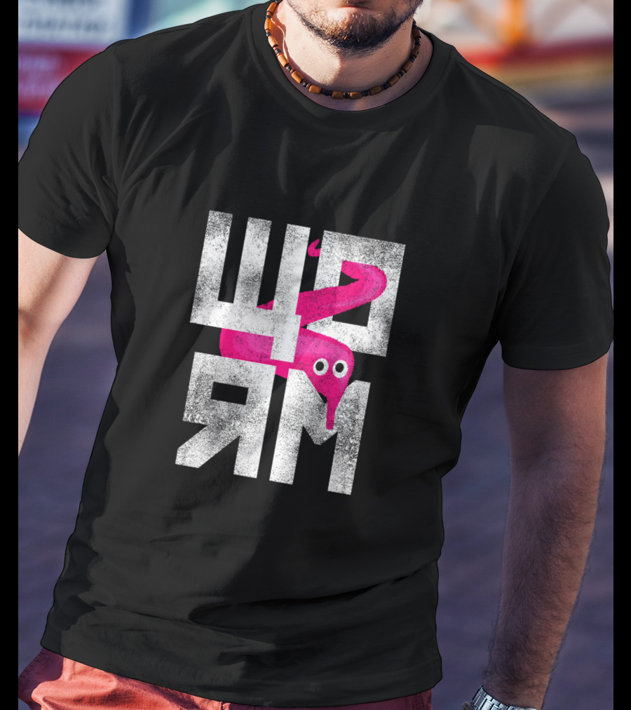Pink Worm On A String Meme Style WORM T-Shirt