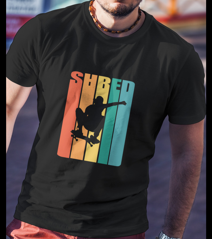 Shred Skateboarding Retro Silhouette Skate T-Shirt