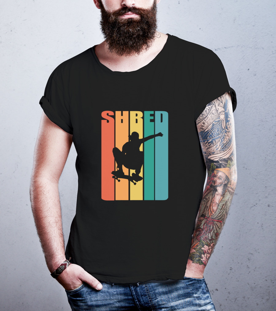 Shred Skateboarding Retro Silhouette Skate T-Shirt