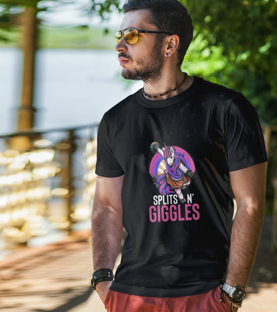 Unicorn Splits 'n Giggles Bowling Team Majestic Bowler T-Shirt