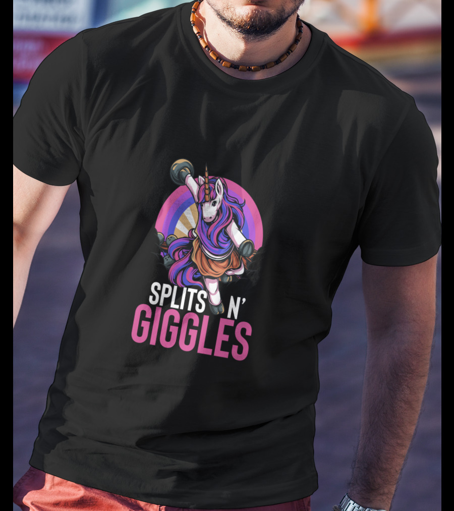 Unicorn Splits 'n Giggles Bowling Team Majestic Bowler T-Shirt