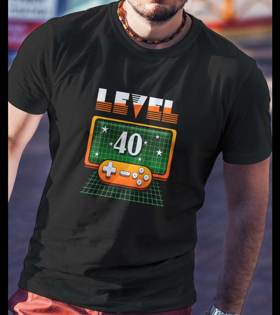 Level 40 Video Games Birthday Retro T-Shirt