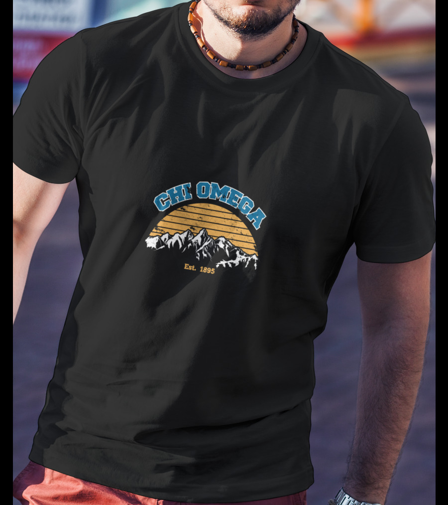 Chi Omega Est. 1895 Mountain Sunset T-Shirt