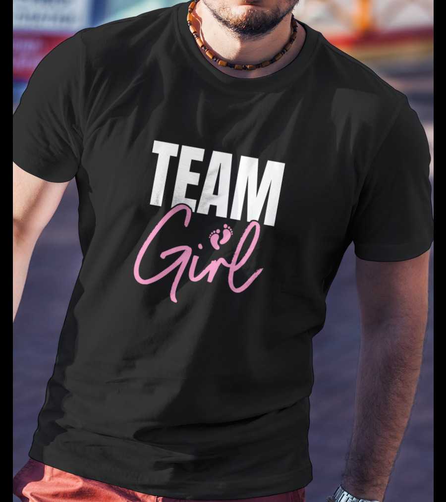 Team Girl Cute Pink Gender Reveal Party T-Shirt