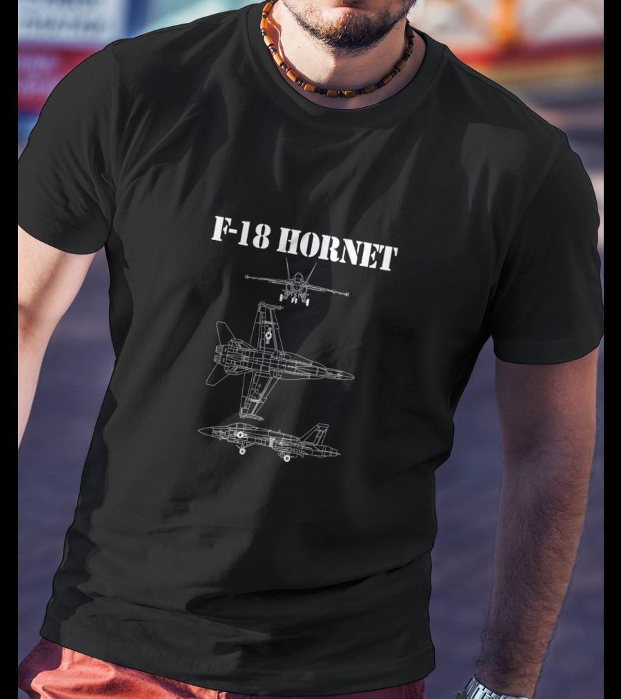 F18 Hornet Airplane Schematic Diagram T-Shirt