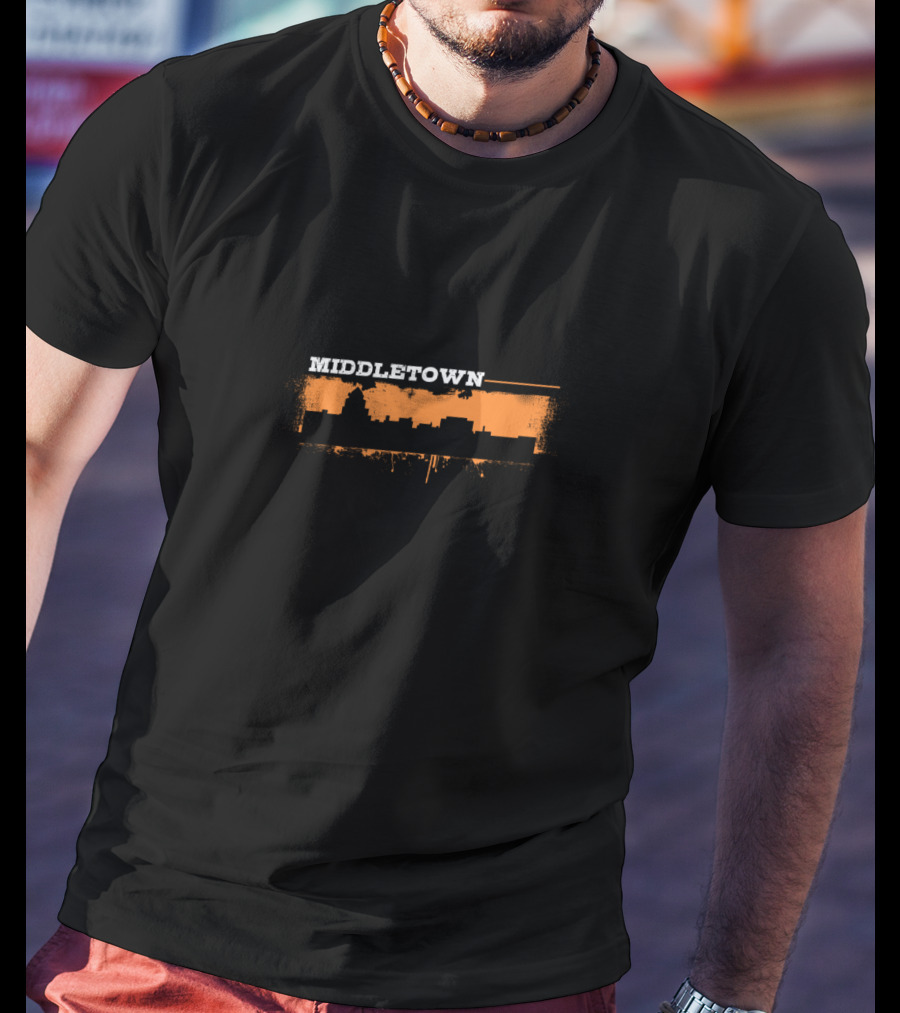 Middletown Connecticut Skyline Graffiti Style Urban T-Shirt