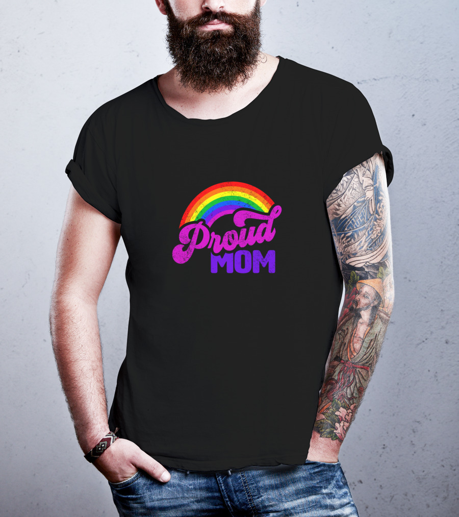 Proud Mom Rainbow Colorful Pride T-Shirt