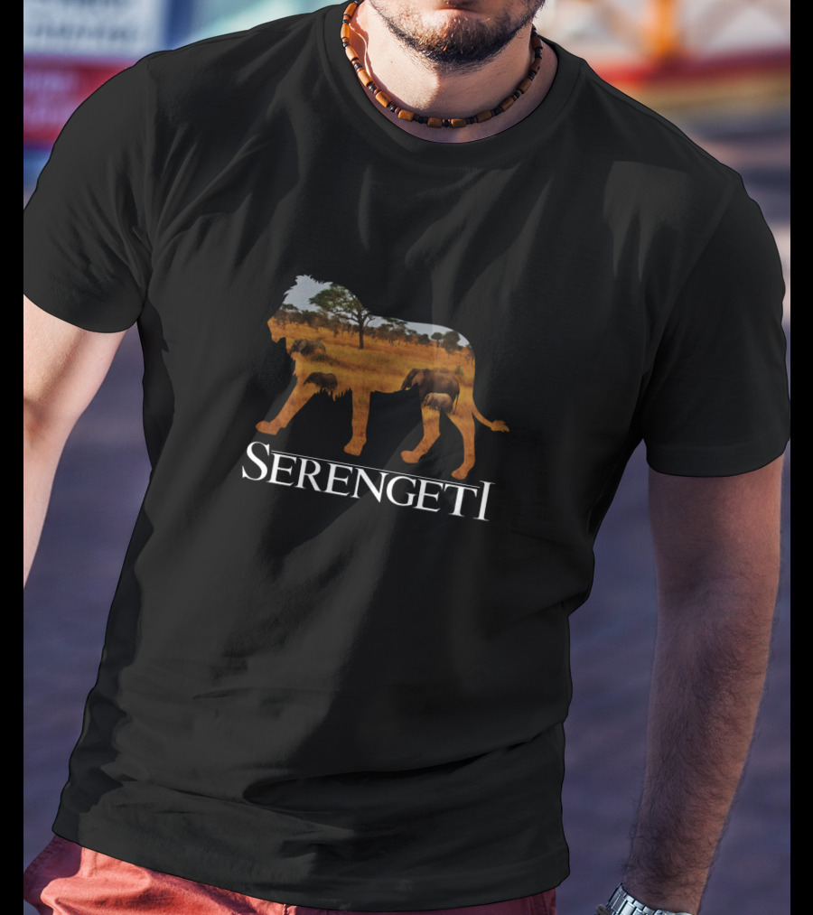 Serengeti African Lion Elephants In Africa Safari Wildlife T-Shirt