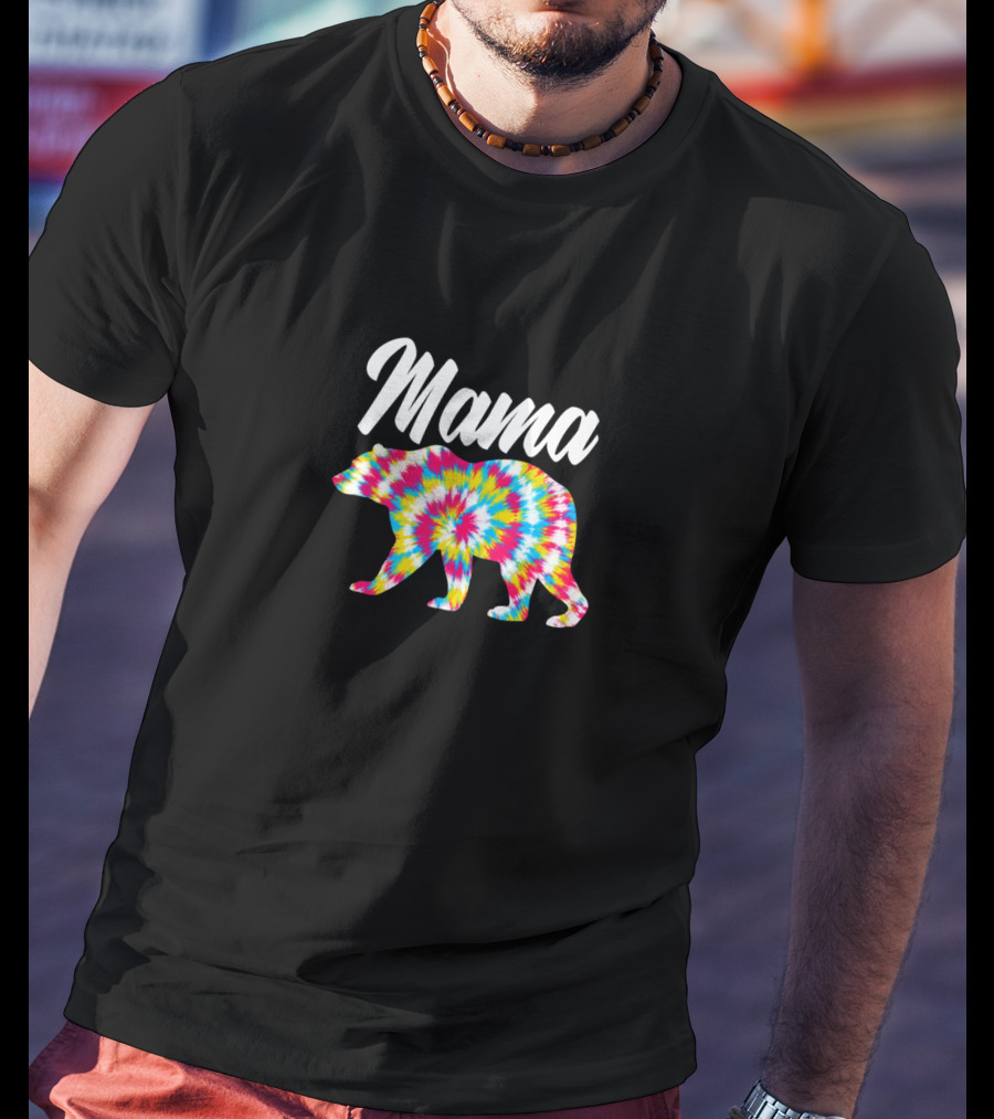 Mama Bear Tie Dye 90s Mom T-Shirt